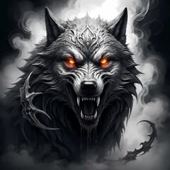 Dark Art Wolf Close-Up