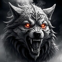 Dark Death Metal Wolf Art