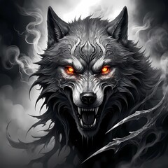 Mystical Wolf with Gothic Vibes