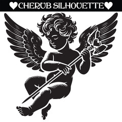 Cherub silhouette vector illustration design. eps 10