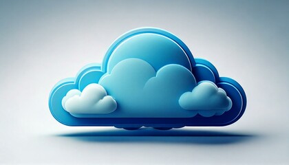 The white cloud icon on the white background. Modern flat design. Illustrator resources for project, and presentation.