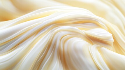 Delicate swirls of warm honey, soft mint, and creamy tones form flowing abstract patterns, evoking the gentle freshness and tranquil beauty of a summer morning breeze.