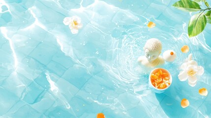 Relaxing buddha figurine in tranquil pool serene water environment peaceful aesthetic calm vibes