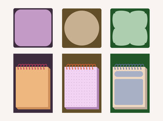 Colorful sticky note design set