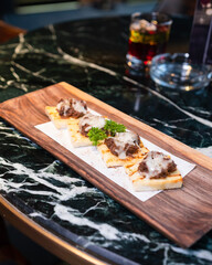 Beef bread on the plate