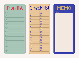 Colorful memo note design set