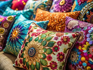 Bird's Eye View: Sparkling Sequined Pillowcase Patterns - Geometric & Floral Designs