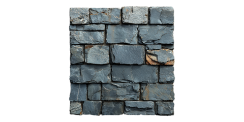 Square patterned slate tiles isolated on transparent background