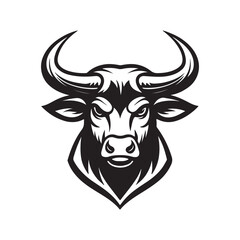 bull silhouette vector logo design illustration