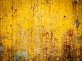 Bird's Eye View Yellow Grunge Metal Wall Background Texture - Abstract Wallpaper Design