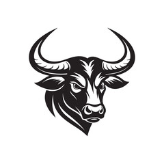 bull silhouette vector logo design illustration