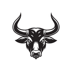 bull silhouette vector logo design illustration