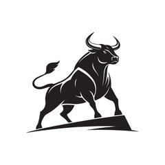 bull silhouette vector logo design illustration