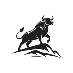 Fototapeta premium bull silhouette vector logo design illustration