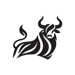 bull silhouette vector logo design illustration