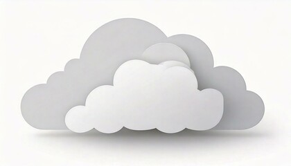 The white cloud icon on the white background. Modern flat design. Illustrator resources for project, and presentation.