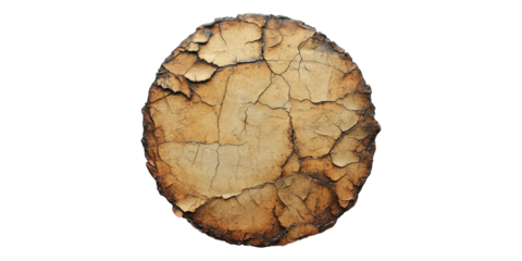 Cracked earth texture isolated on transparent background