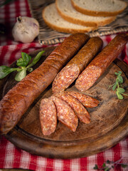 Sausage seasoned with herbs