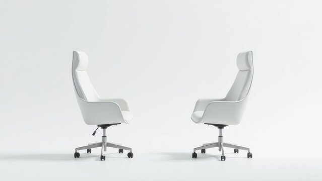 Office chairs facing each other in an empty space, symbolizing p