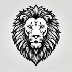 Obraz premium White lion head logo vector illustration