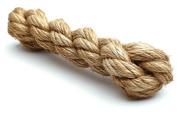 Hemp rope on white background. Organic material