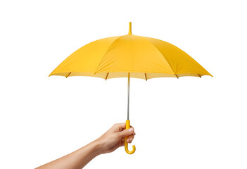 hand holding yellow umbrella