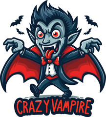 Crazy Vampire Cartoon Character 