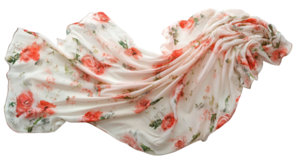 Soft floral blanket drapes elegantly over a surface, showcasing delicate rose patterns in a gentle, flowing arrangement.