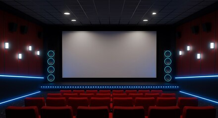 Futuristic Movie Theater Ready for a Show