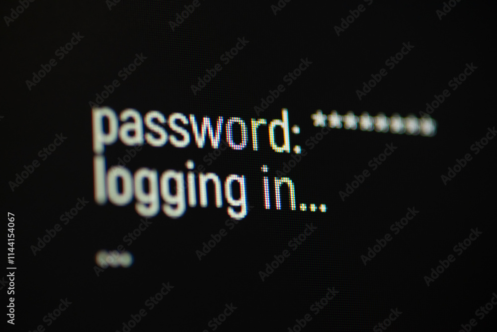 logging in website, typing password and logging. entering secure website on computer, black screen i