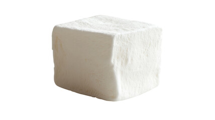 A Perfectly Shaped Fluffy White Marshmallow Cube Ideal for Desserts and S'mores.