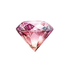 Fototapeta premium Glowing Diamond Pendant in Watercolor Style