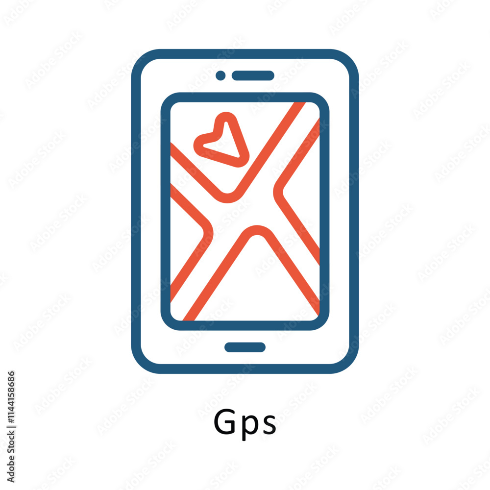 Poster gps vector two color icon. eps 10 file