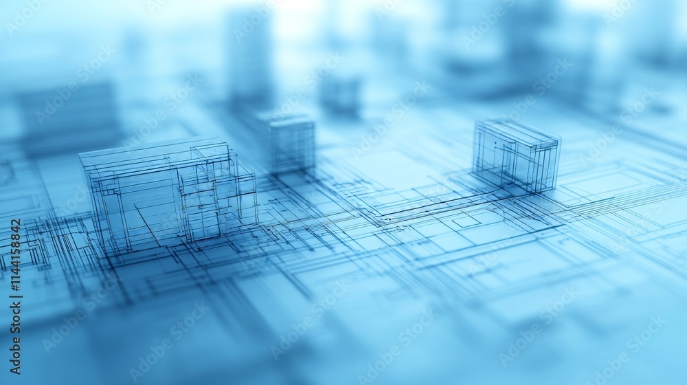 Poster abstract circuit layout digital blueprints for electronics, engineering, and circuit design