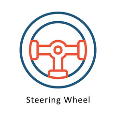 Streering Wheel Vector Two Color Icon. Eps 10 File 