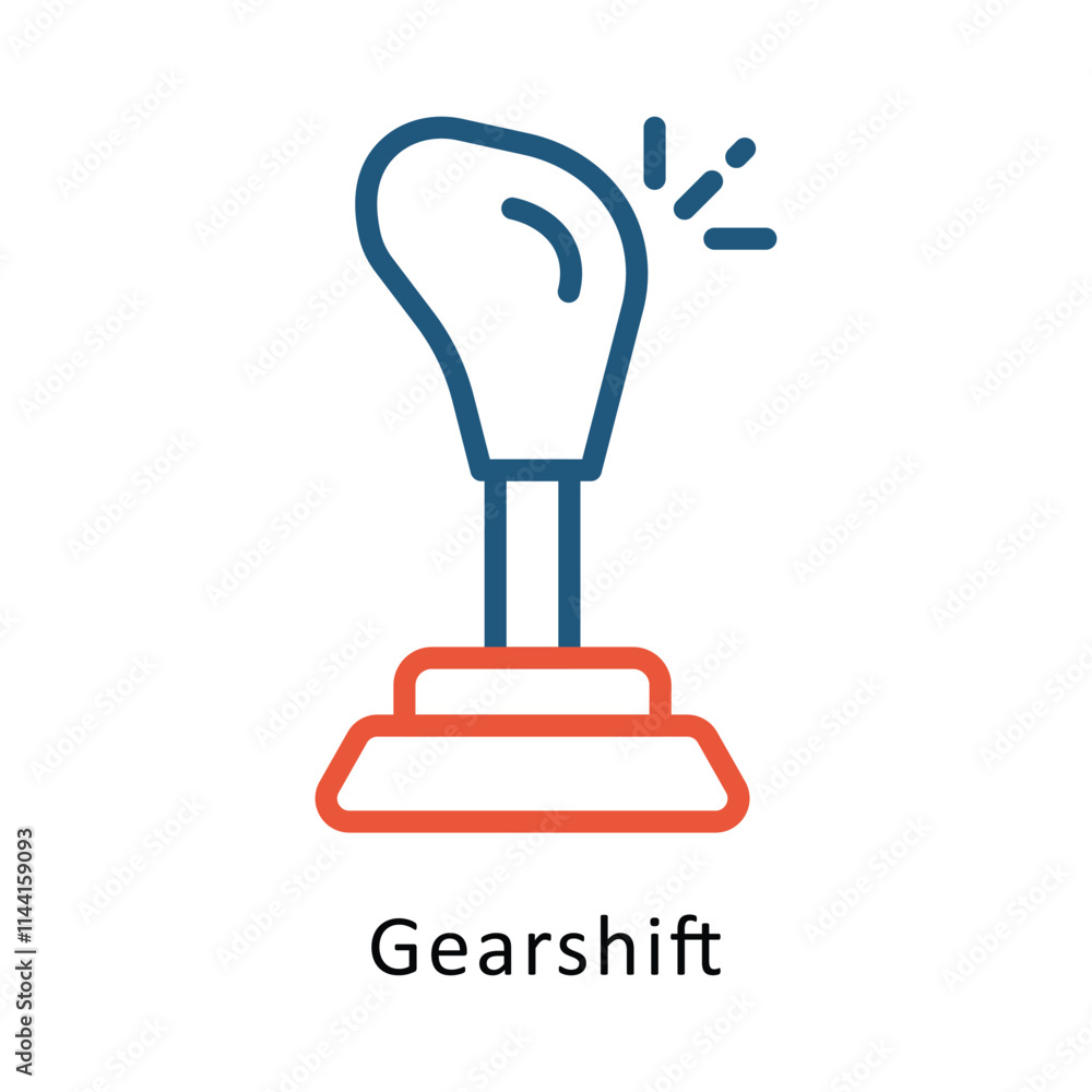 Poster gearshift vector two color icon. eps 10 file
