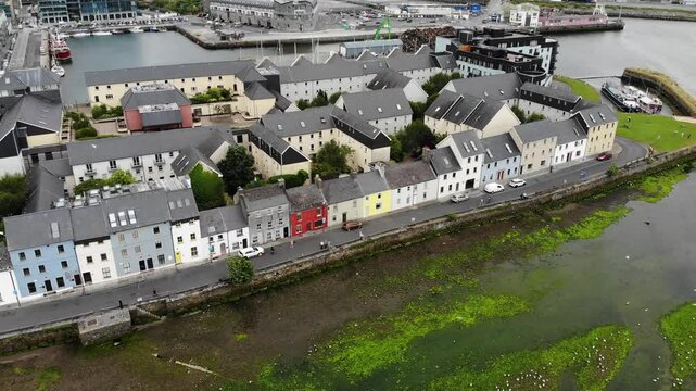 The Long Walk colorful architecture in Galway city, Ireland.