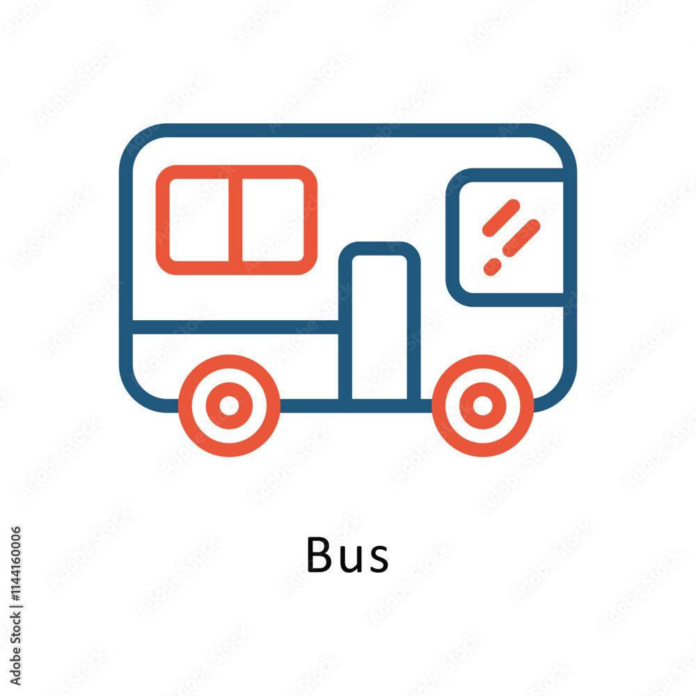 Poster bus vector two color icon. eps 10 file