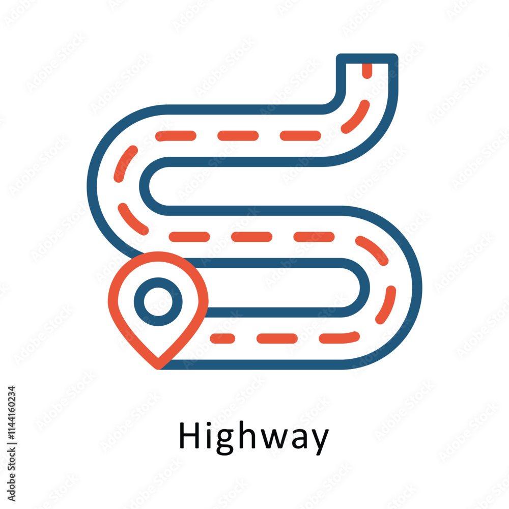 Poster highway vector two color icon. eps 10 file