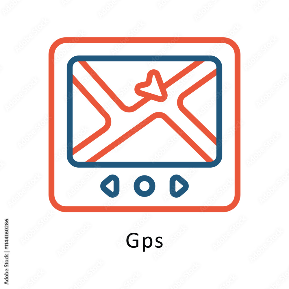 Poster gps vector two color icon. eps 10 file