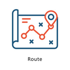 Route Vector Two Color Icon. Eps 10 File 