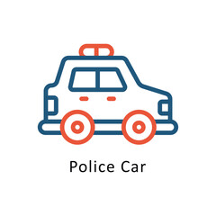 Police Car  Vector Two Color Icon. Eps 10 File 