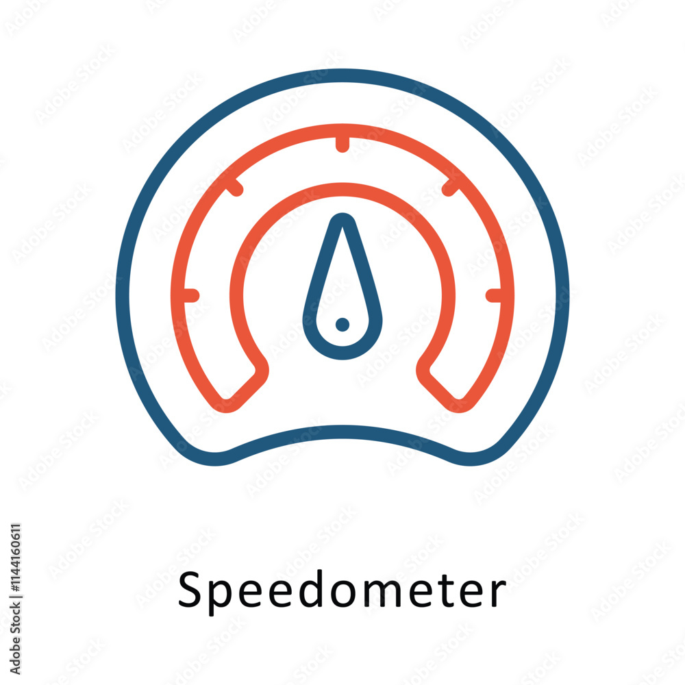 Poster speedometer vector two color icon. eps 10 file