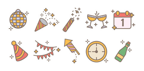 New Year Party Element