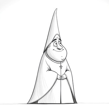 recommend clip art: Cartoon illustration of a smiling bishop.