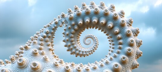 Abstract Fractal Spiral Elegant and Detailed Visualization of a Complex Mathematical Form