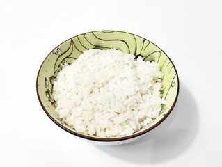 Bowl of rice on white background for advertising
