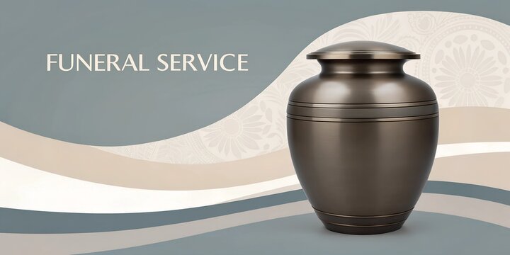 Elegant bronze urn with floral pattern for funeral service
