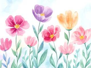 Fototapeta premium Celebrate International Womens Day with a Vibrant Watercolor Floral Card for March 8