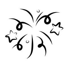 Firework illustration hand drawn graphic vector